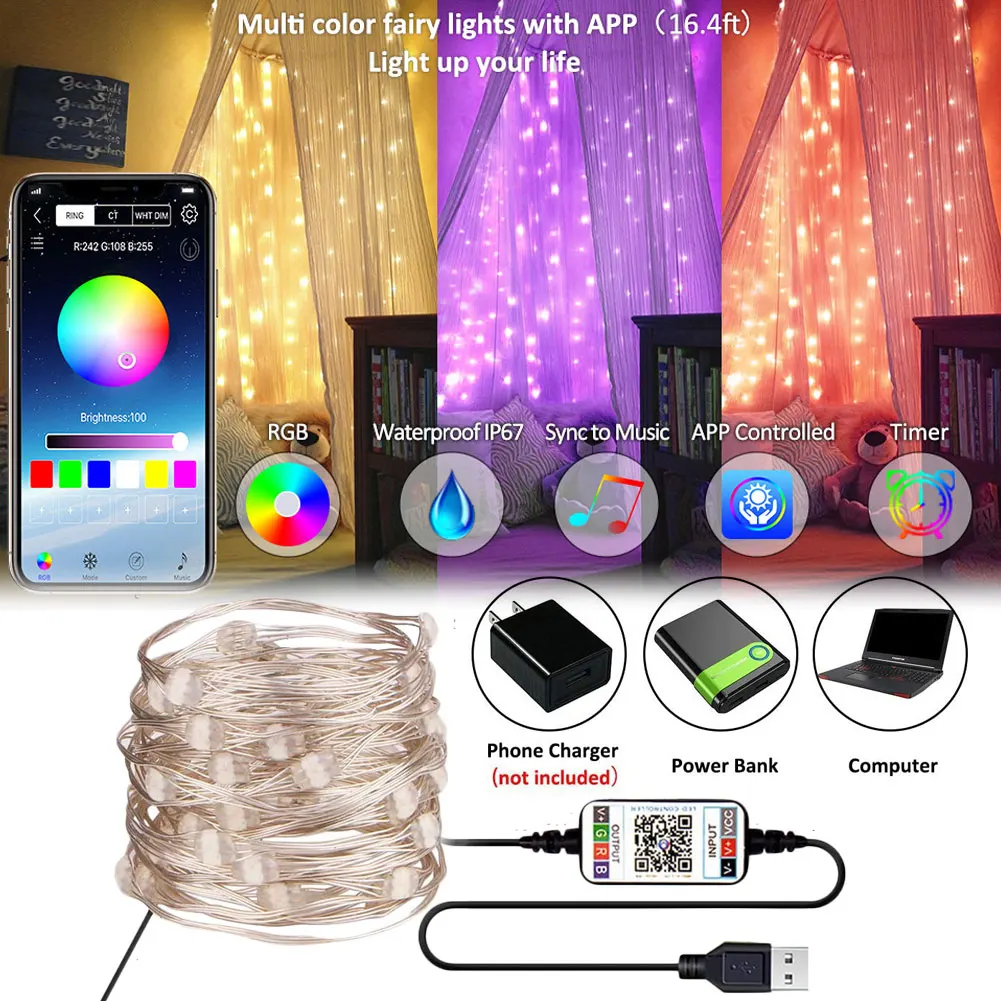 USB Smart LED Strip Lights App Controlled and Remote RGB Lights Waterproof Outdoor for Bedroom Party Home Decoration
USB Smart LED Strip Lights App Controlled and Remote RGB Lights Waterproof Outdoor for Bedroom Party Home Decoration