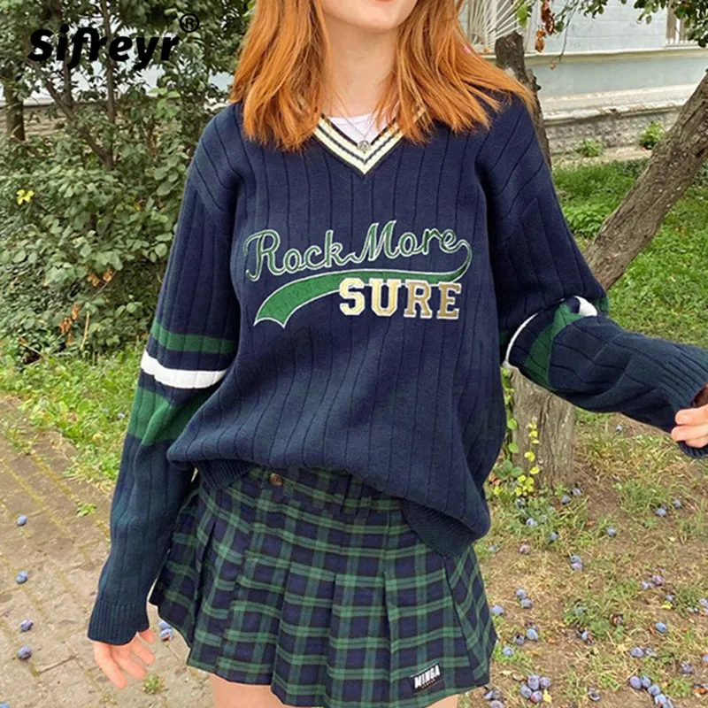 Sifreyr Harajuku Knitted Sweaters Women Fashion Letter V Neck Long Sleeve Pullovers Top Casual Kintwear Y2k Loose Oversized Tops
Sifreyr Harajuku Knitted Sweaters Women Fashion Letter V Neck Long Sleeve Pullovers Top Casual Kintwear Y2k Loose Oversized Tops