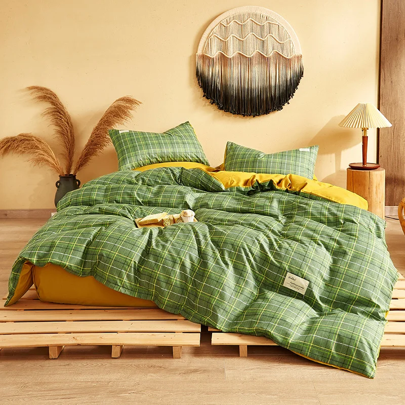 4 шт. желтый и зеленый цвета в клетку Постельное белье напечатаны кровать листа плоский лист кровать юбка покрывало Стёганое одеяло для уход... 
4 шт. желтый и зеленый цвета в клетку Постельное белье напечатаны кровать листа плоский лист кровать юбка покрывало Стёганое одеяло для уход...