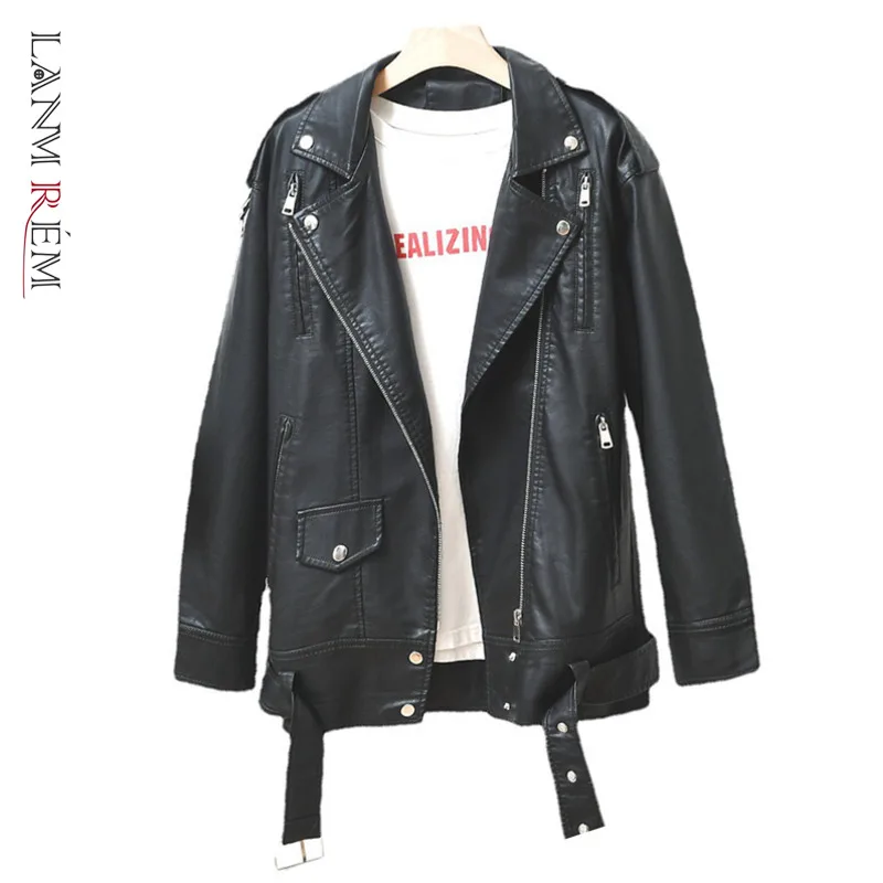 LANMREM 2021 Winter New PU Leather Jacket Female Long Sleeve Loose Black Zipper Clothing Women's Fashion Coats 2W1410
LANMREM 2021 Winter New PU Leather Jacket Female Long Sleeve Loose Black Zipper Clothing Women's Fashion Coats 2W1410