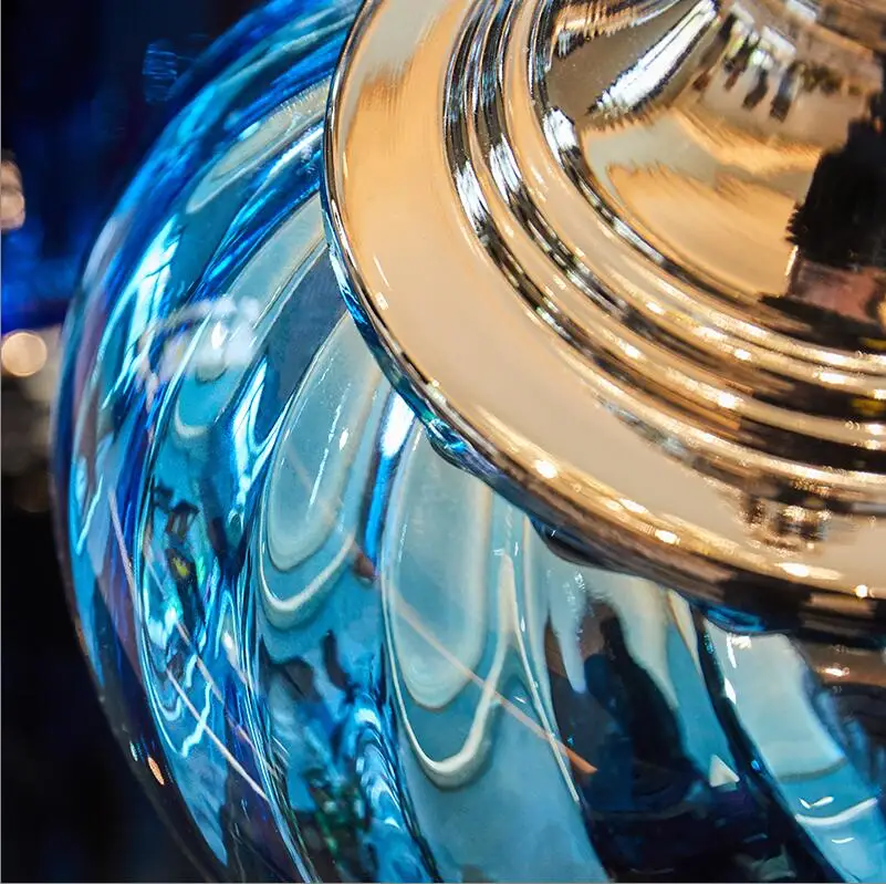 Modern Creative Blue Glass Vase Ornament Home Furnishing Decoration Crafts Livingroom Cafe Bar Desktop Fake FlowerPot Figurines
Modern Creative Blue Glass Vase Ornament Home Furnishing Decoration Crafts Livingroom Cafe Bar Desktop Fake FlowerPot Figurines