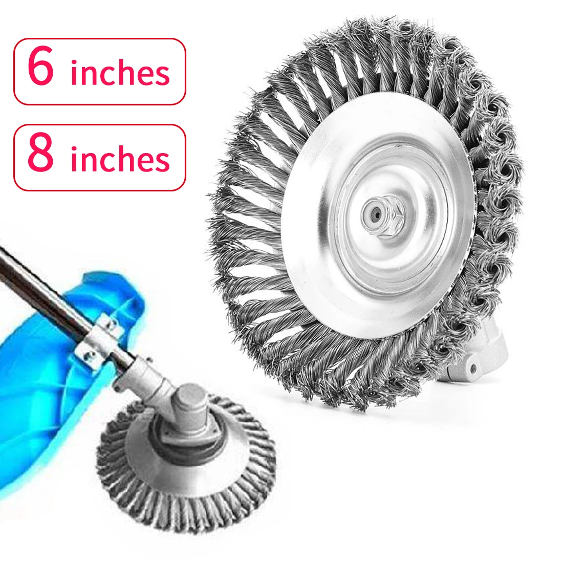 

6 inch/ 8 inch Grass Trimmer Head Steel Wire Trimming Head Rusting Brush Cutter Mower Wire Weeding Head for Lawn Mower