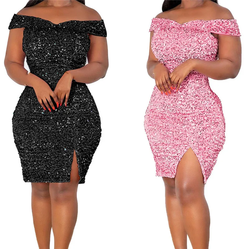 KEXU Black Pink Cocktail Birthday Sexy Women Sequin Dresses Party Club Elegant Dress Night Off Shoulder Split Bandage Vestidos
KEXU Black Pink Cocktail Birthday Sexy Women Sequin Dresses Party Club Elegant Dress Night Off Shoulder Split Bandage Vestidos