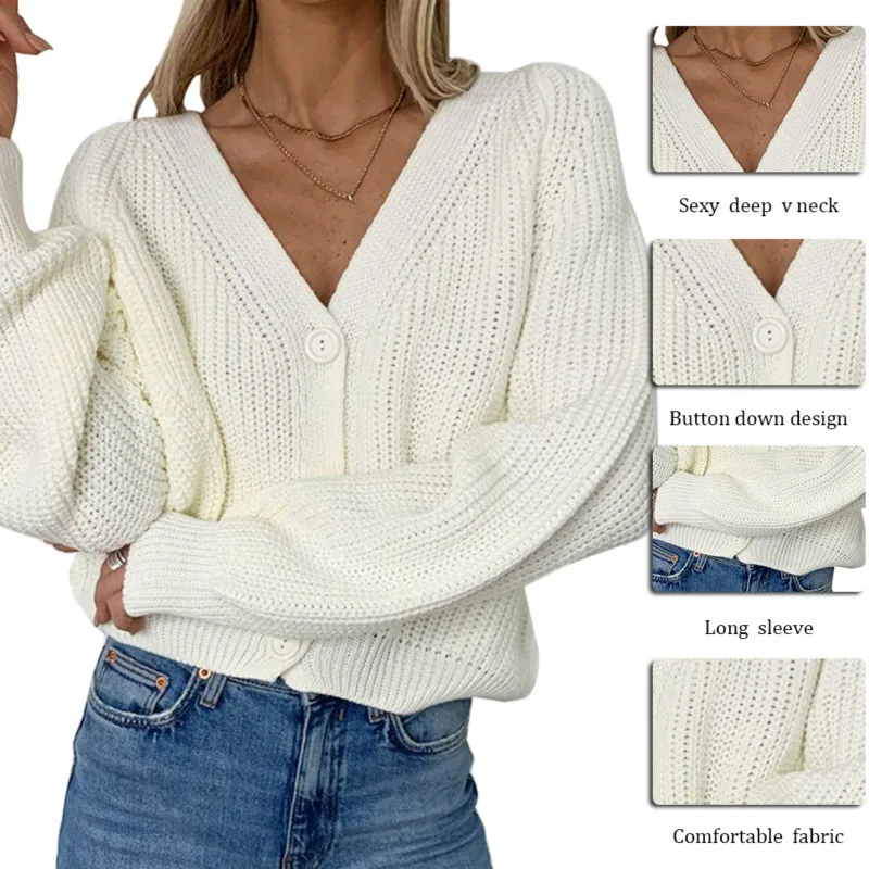 2020 New Autumn Winter Clothes Women Cardigan Women Casual V-Neck Sweater Lantern Sleeve Knitted Sweater For Woman
2020 New Autumn Winter Clothes Women Cardigan Women Casual V-Neck Sweater Lantern Sleeve Knitted Sweater For Woman