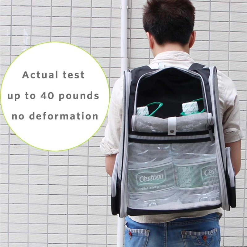 Cat Backpack Carrier Three-Sided Ventilation Pet Travel Transportation Bag Big Space Cat Cage Portable Carrying Pet Supplies