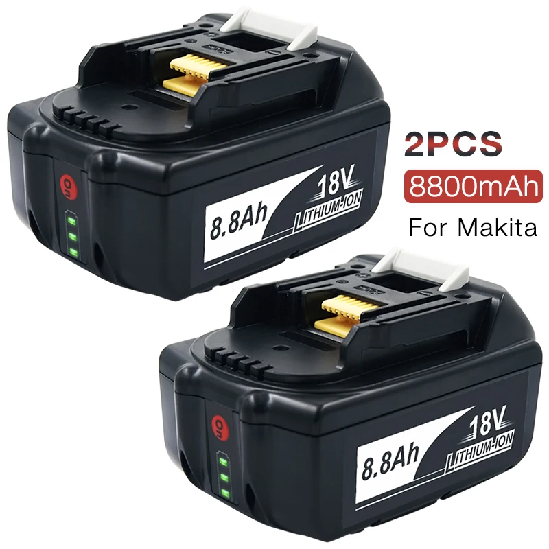 2PCS BL1860 18V 8800mAh Lithium Rechargeable Battery for Makita 18v Battery BL1840 BL1850 BL1830B BL1860B LXT 400 TD140D BDF454
2PCS BL1860 18V 8800mAh Lithium Rechargeable Battery for Makita 18v Battery BL1840 BL1850 BL1830B BL1860B LXT 400 TD140D BDF454