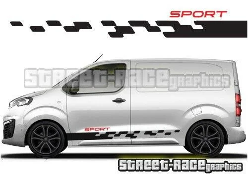 

For x2 Peugeot Expert van 016 side racing stripes graphics stickers decals vinyl SPORT