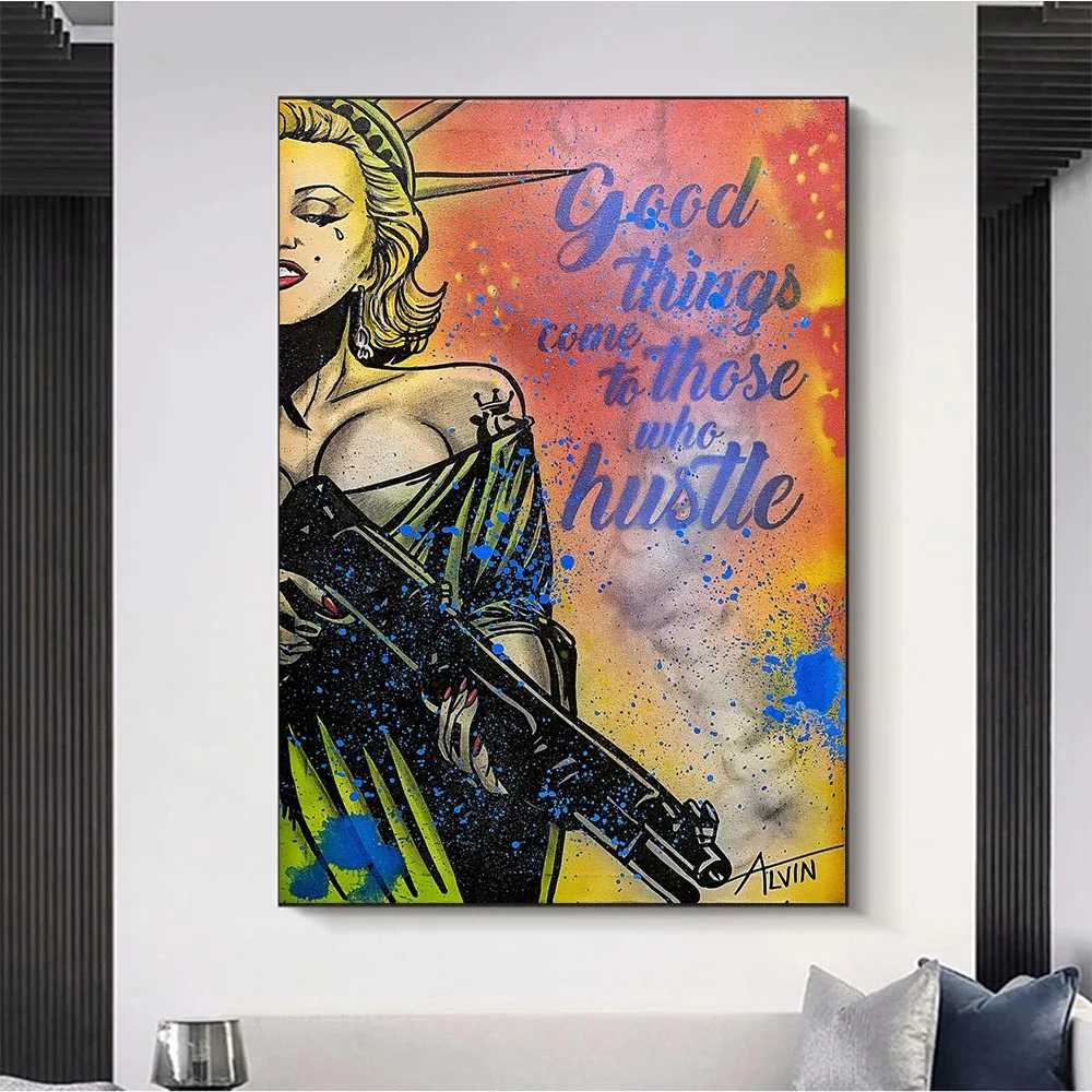 Abstract Painting Canvas Artwork Marilyn Hustle Statue Liberty Canvas Poster Print On Canvas Wall Picture for Rome Decoration
Abstract Painting Canvas Artwork Marilyn Hustle Statue Liberty Canvas Poster Print On Canvas Wall Picture for Rome Decoration