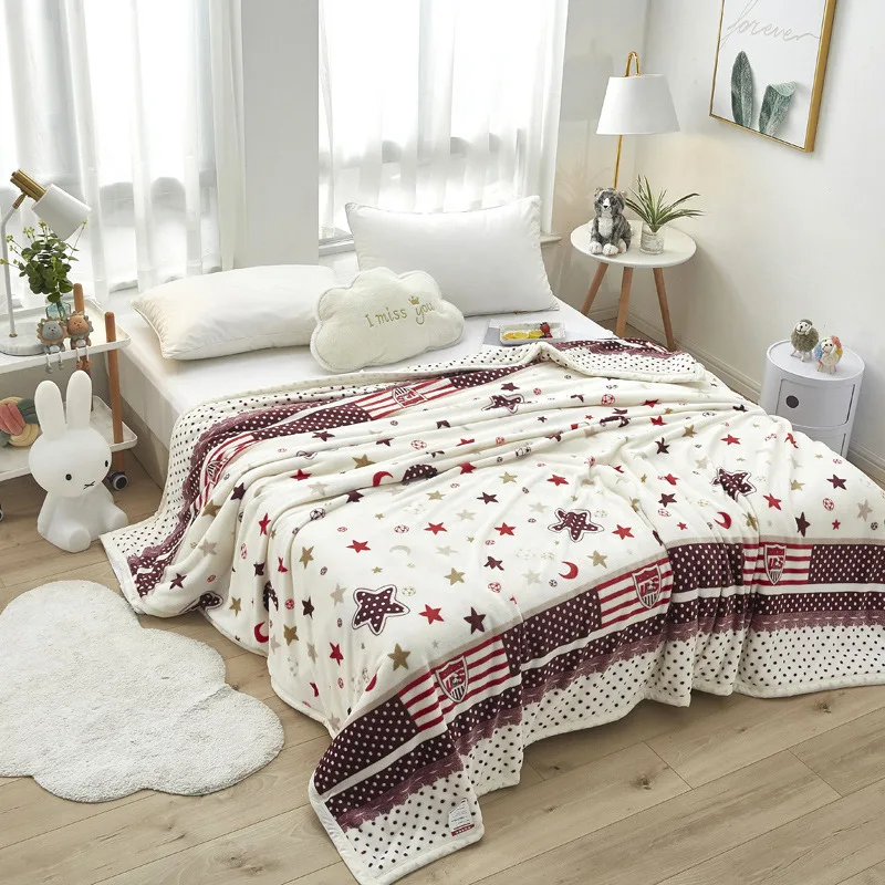 Multi-size Coral Velvet Star Flannel Blanket Comfortable Soft Summer Cover Bedroom Winter Bed Warm Blankets for Beds Sofa 
Multi-size Coral Velvet Star Flannel Blanket Comfortable Soft Summer Cover Bedroom Winter Bed Warm Blankets for Beds Sofa