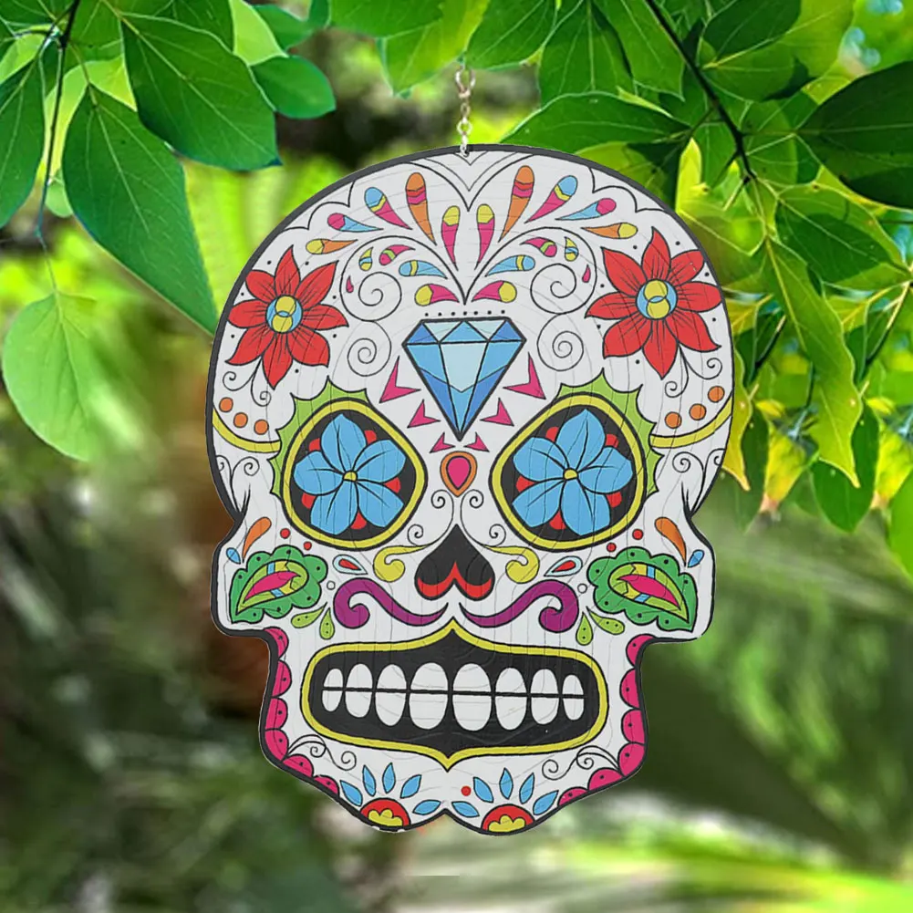 Colorful Skull Head Wind Spinner Spiral Stainless Steel Outdoor Home Garden Hanging Ornaments For Wall Door Spiral Metal Decor 
Colorful Skull Head Wind Spinner Spiral Stainless Steel Outdoor Home Garden Hanging Ornaments For Wall Door Spiral Metal Decor