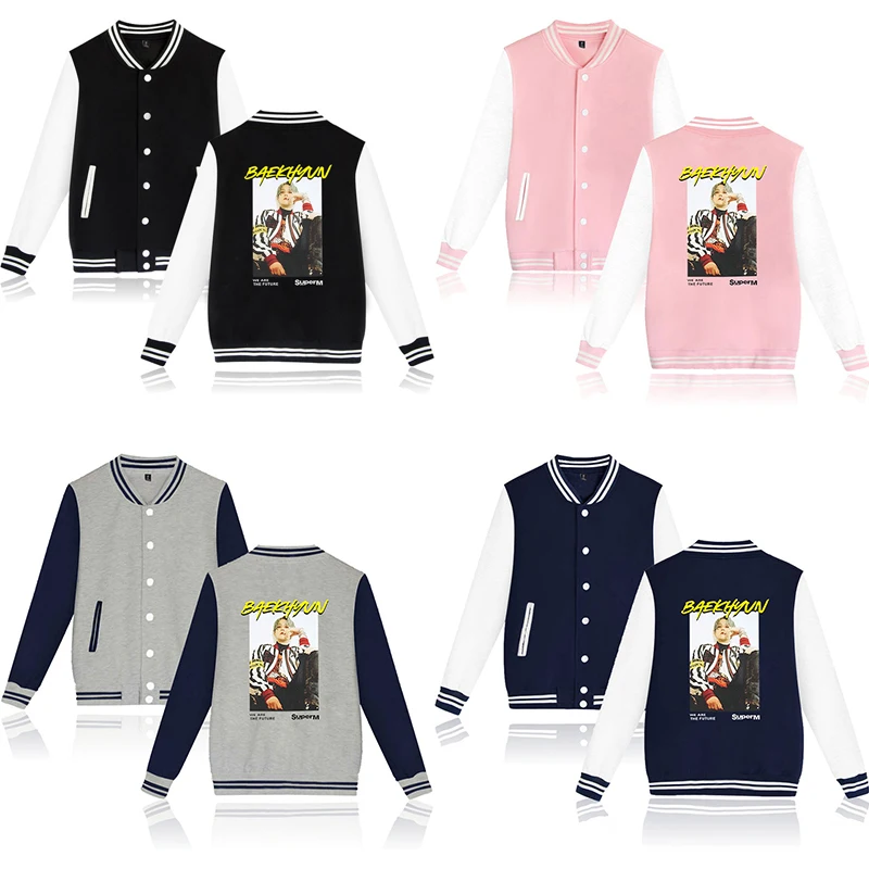 New Fashion Hip Hop Kpop Super BAEKHYUN Baseball Jacket Coat Men Women Hoodie Sweatshirts Long Sleeve Sport Hoodies Jackets Tops
New Fashion Hip Hop Kpop Super BAEKHYUN Baseball Jacket Coat Men Women Hoodie Sweatshirts Long Sleeve Sport Hoodies Jackets Tops