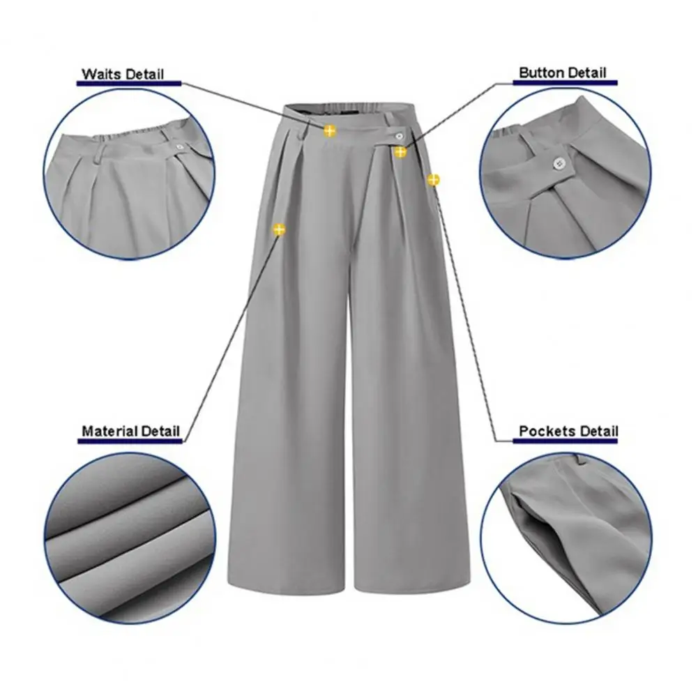 Pants Women High Waist Solid Color Irregular Waistband Wide Leg Pants Loose Trousers
Pants Women High Waist Solid Color Irregular Waistband Wide Leg Pants Loose Trousers