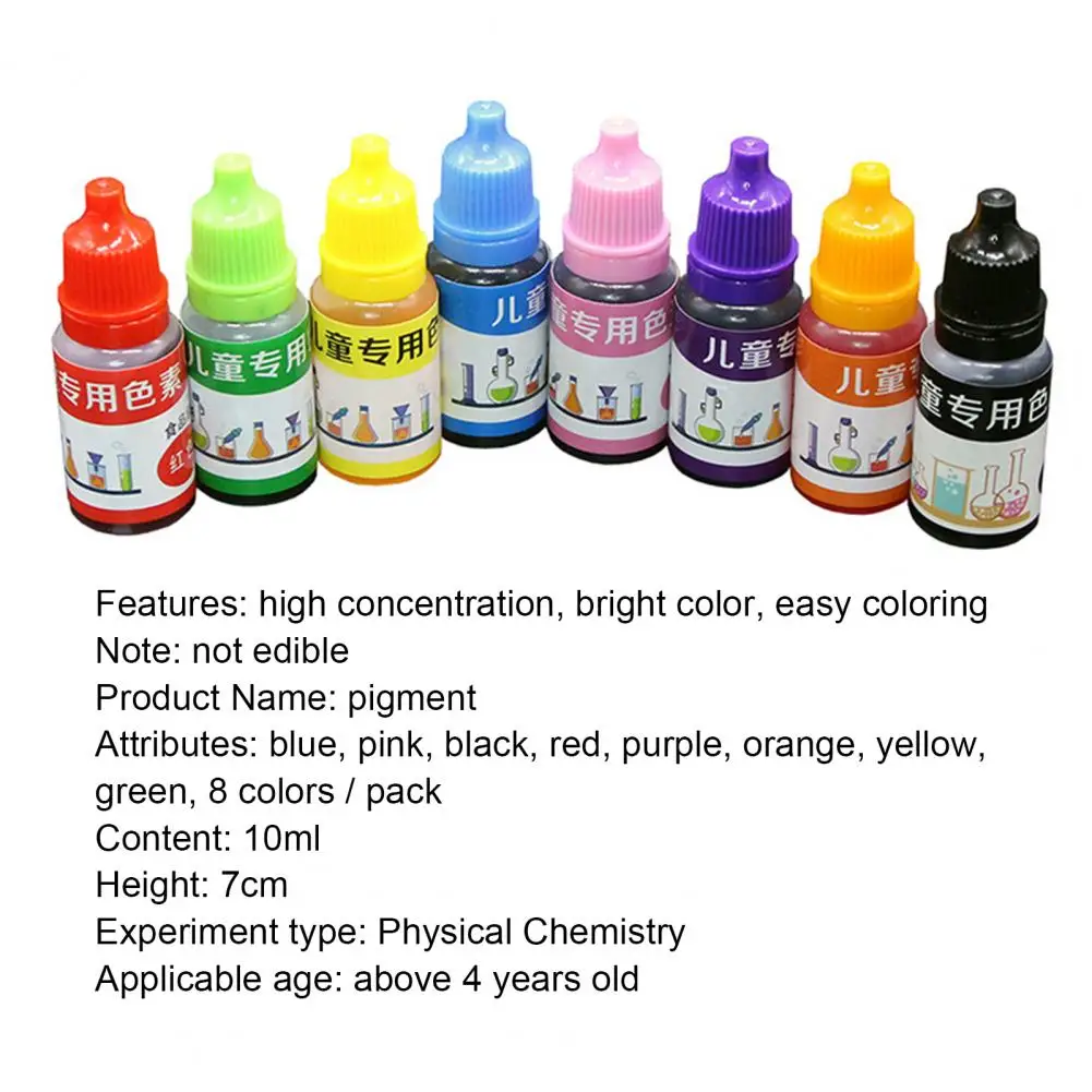 8Pcs Children's Scientific Experimental Pigments Harmless Food Grade Bright Color Boy Girl DIY Painting Pigment Toys Gifts
8Pcs Children's Scientific Experimental Pigments Harmless Food Grade Bright Color Boy Girl DIY Painting Pigment Toys Gifts