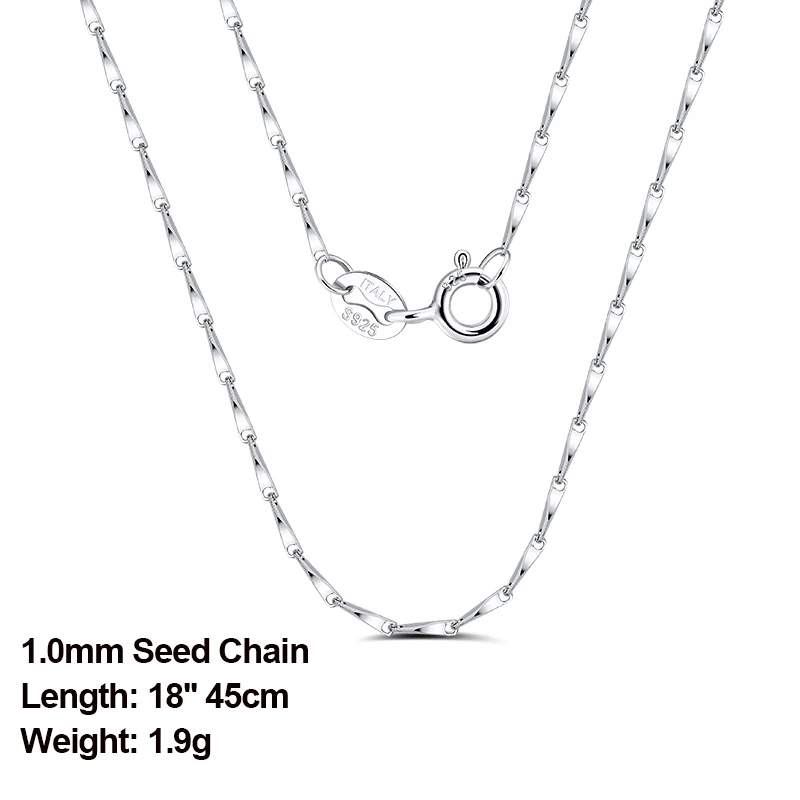 Rinntin цвета подлинного серебра 925 витая Цепочка Ожерелье для женщин 45 см цепочек на