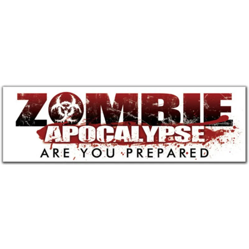ZOMBIE APOCALYPSE Are You Prepared Car Stickers and Decal Bumper Window Laptop Motorcycle Cover Scratches Accessories KK15*5cm
ZOMBIE APOCALYPSE Are You Prepared Car Stickers and Decal Bumper Window Laptop Motorcycle Cover Scratches Accessories KK15*5cm