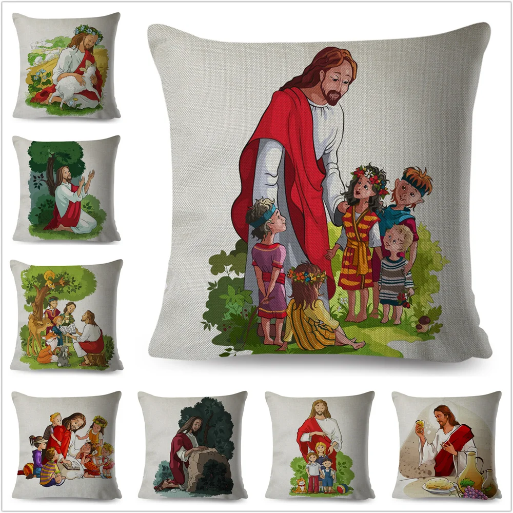 Cartoon Christian Jesus and Children Pillow Case 45*45cm Decor Cushion Cover for Car Sofa Home Pillowcase Pillows Covers
Cartoon Christian Jesus and Children Pillow Case 45*45cm Decor Cushion Cover for Car Sofa Home Pillowcase Pillows Covers