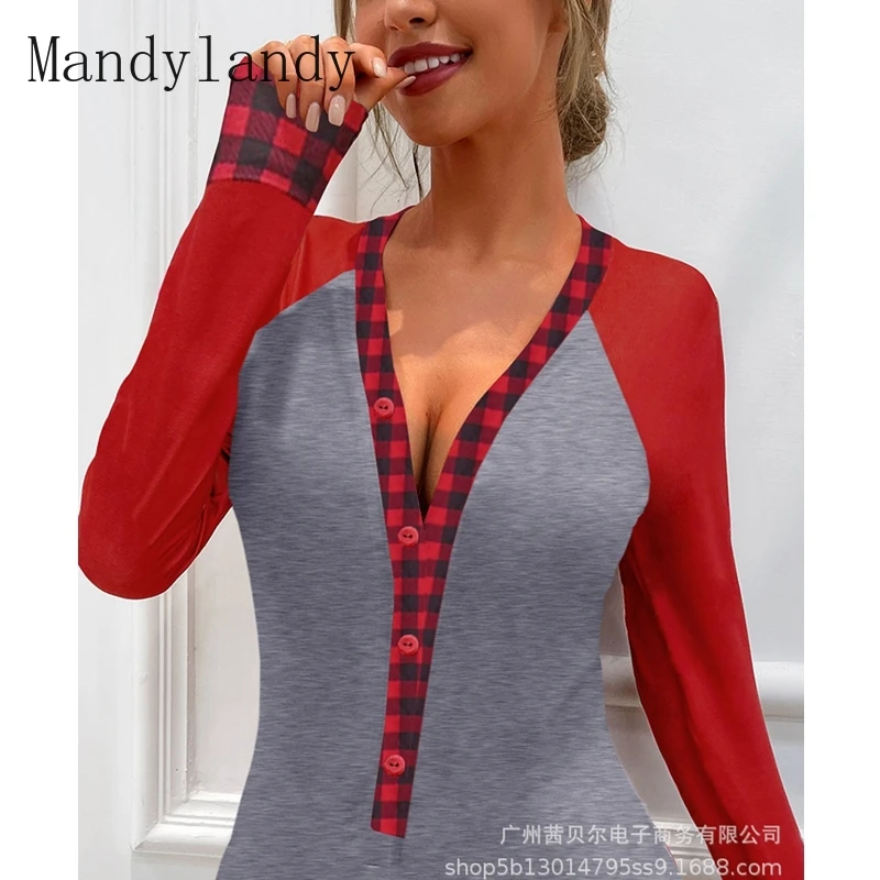 Mandylandy Playsuits Summer Long Sleeve V-neck Single Breasted Straight Playsuits Women's Sexy Solid Plaid Stitching Playsuits
Mandylandy Playsuits Summer Long Sleeve V-neck Single Breasted Straight Playsuits Women's Sexy Solid Plaid Stitching Playsuits