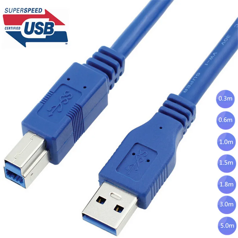 USB3.0 A Male to USB3.0 Type B Male High Speed cable USB 3.0 Type A Male to B Male Extension Cable 0.3m /0.6m/1m/1.5m/3m/5m
USB3.0 A Male to USB3.0 Type B Male High Speed cable USB 3.0 Type A Male to B Male Extension Cable 0.3m /0.6m/1m/1.5m/3m/5m