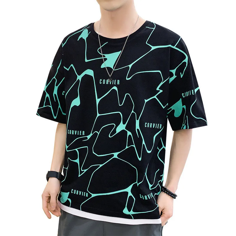2021 Summer New Hong Kong Style Fashion Striped T-Shirt Male Loose Fake Two-Piece Short-Sleeve Cotton Tops Hip-Hop Streetwear
2021 Summer New Hong Kong Style Fashion Striped T-Shirt Male Loose Fake Two-Piece Short-Sleeve Cotton Tops Hip-Hop Streetwear