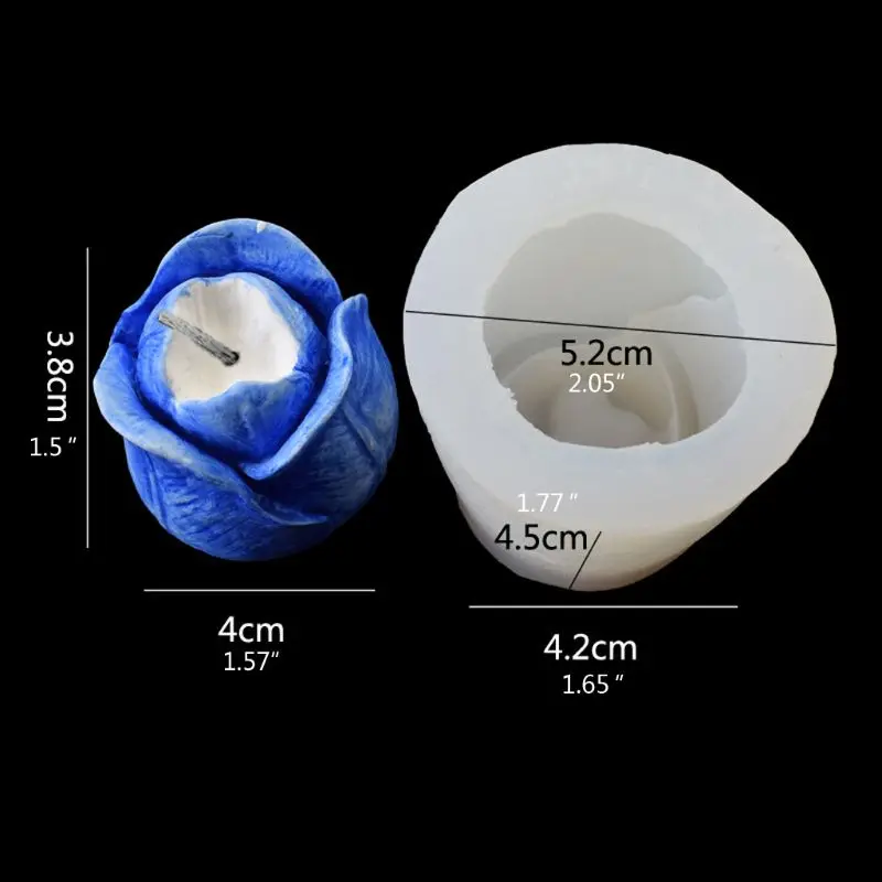 2 шт 3D тюльпан Свеча Плесень силиконовая форма штукатурка ароматерапия воском