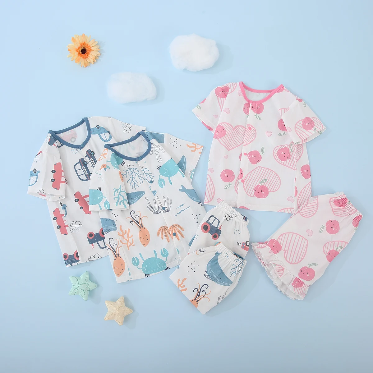 2 Piece Set Baby Clothes Short Sleeve T Shirts Shorts Cute Cotton Tops Kids Tracksuit Soft Double Plant Antibacterial Suit
2 Piece Set Baby Clothes Short Sleeve T Shirts Shorts Cute Cotton Tops Kids Tracksuit Soft Double Plant Antibacterial Suit