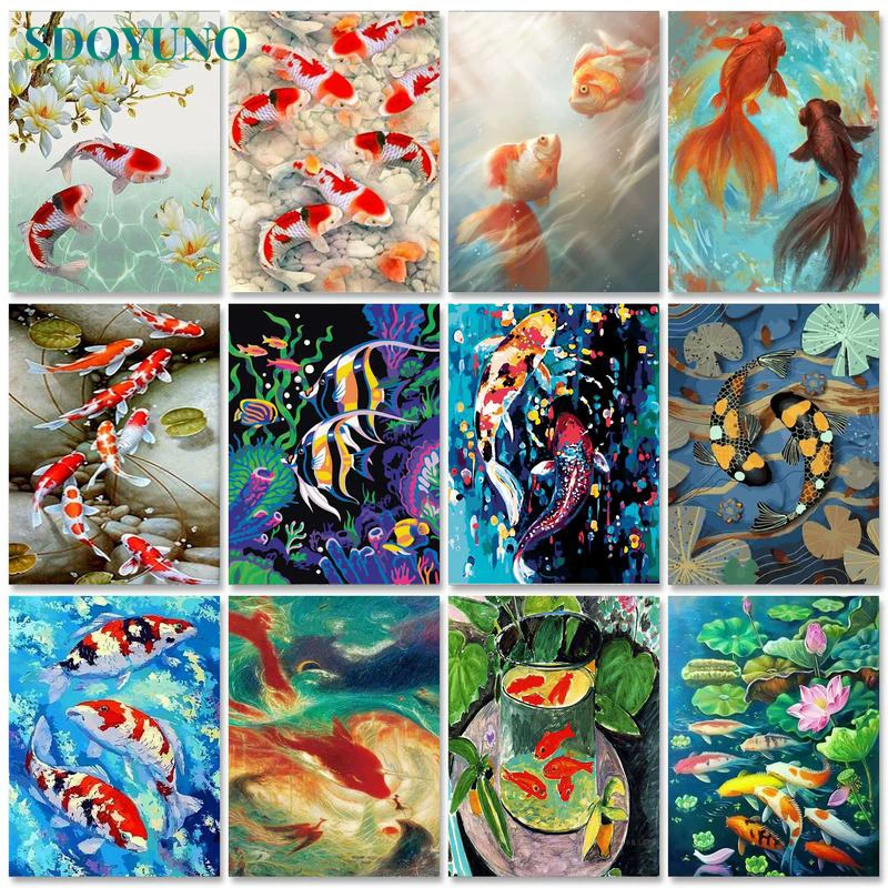 SDOYUNO Oil Painting By Numbers Fish 60x75cm Paint By Numbers On Canvas Carp Watercolor Animals Home Decor Unique Gift
SDOYUNO Oil Painting By Numbers Fish 60x75cm Paint By Numbers On Canvas Carp Watercolor Animals Home Decor Unique Gift