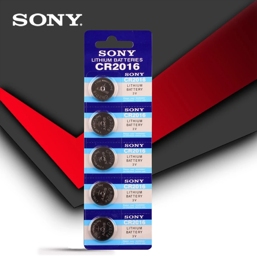 

5pcs/lot SONY 3V Lithium Coin Cells Button Battery DL2016 KCR2016 CR2016 LM2016 BR2016 High Energy Density