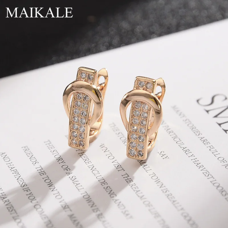 MAIKALE New AAA Cubic Copper Stud Earrings For Women Gold Silver Plated Color Korean Earrings Fashion Jewelry Gift Wholesale
MAIKALE New AAA Cubic Copper Stud Earrings For Women Gold Silver Plated Color Korean Earrings Fashion Jewelry Gift Wholesale