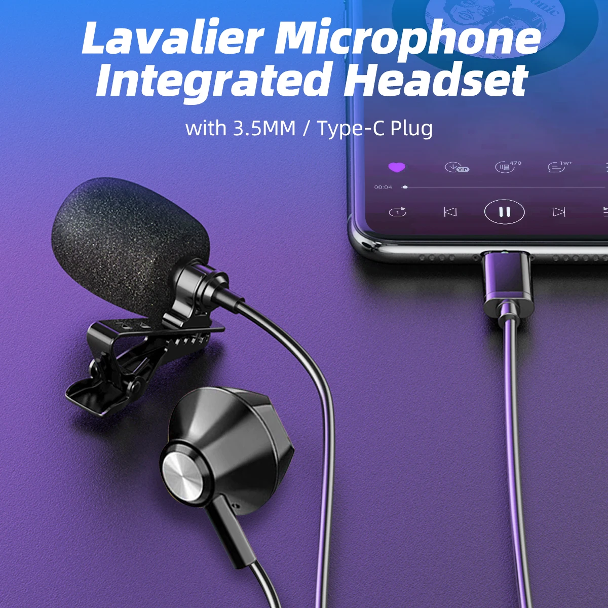 ANKNDO Mini Portable Lavalier Microphone With Unilateral Monitor Headset Integrated 3MM Cord Clip Mic With In-Ear Earphones
ANKNDO Mini Portable Lavalier Microphone With Unilateral Monitor Headset Integrated 3MM Cord Clip Mic With In-Ear Earphones