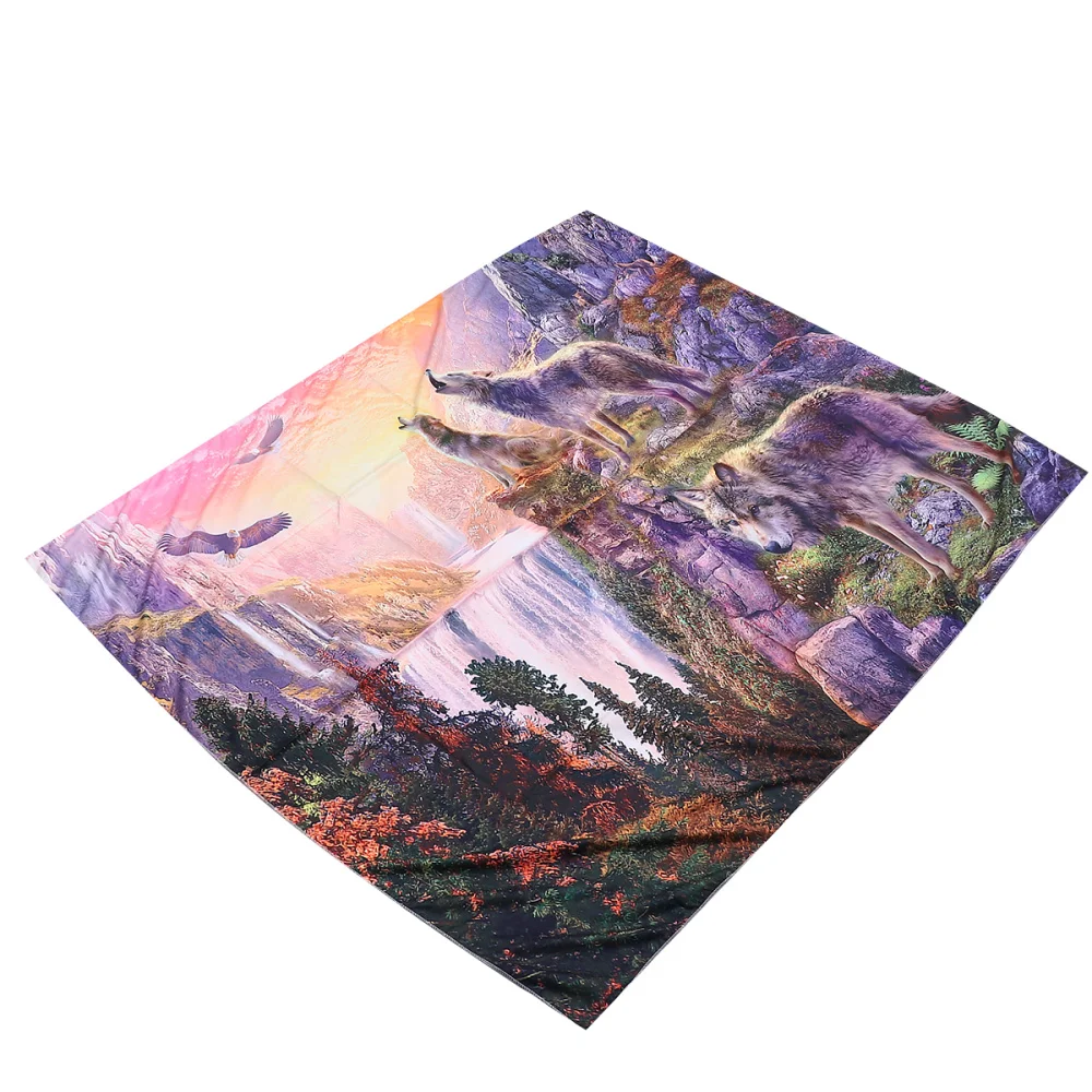 Wolves Forest Pattern Tapestry Sofa Backdrop Creative Hanging Carpet Hanging Cloth Blue (130x150cm) 
Wolves Forest Pattern Tapestry Sofa Backdrop Creative Hanging Carpet Hanging Cloth Blue (130x150cm)