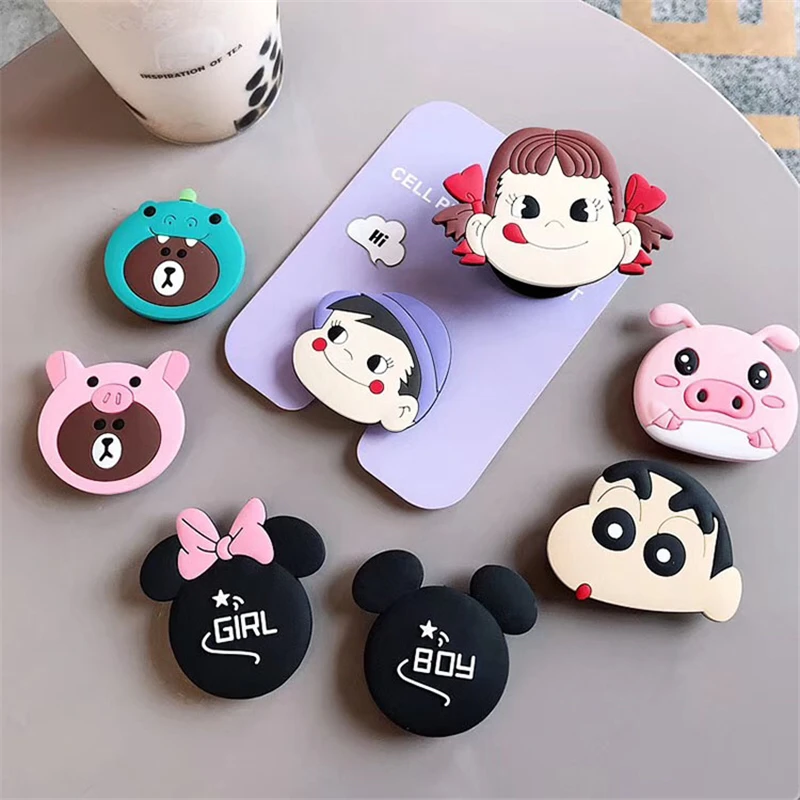 Universal mobile phone stretch bracket Cartoon Cute Phone airbag extension Stand Finger car Holder for iphone 6 7 x | Мобильные