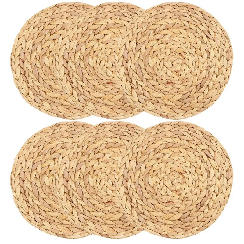Round Woven Placemats, Water Hyacinth Woven Rattan Placemats Round Braided Rattan Tablemats Non-Slip Insulation Pads
Round Woven Placemats, Water Hyacinth Woven Rattan Placemats Round Braided Rattan Tablemats Non-Slip Insulation Pads