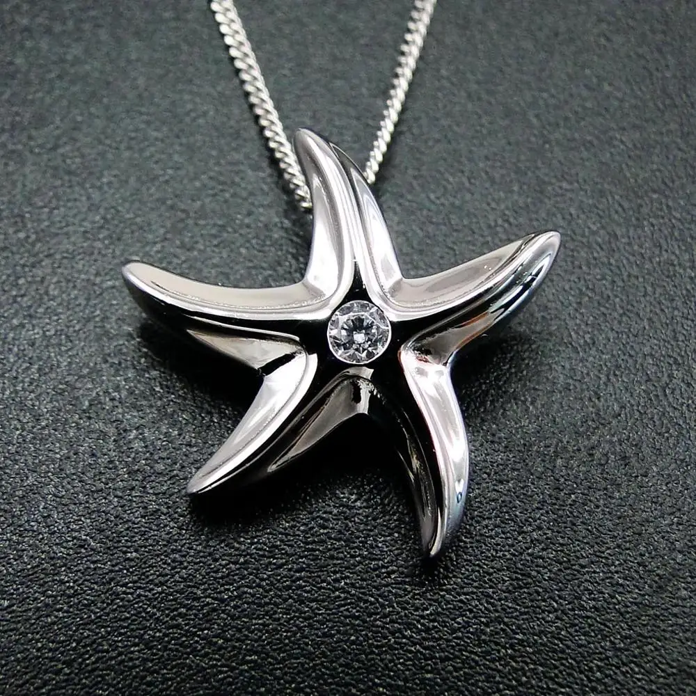 High Quality 925 Sterling Silver CZ Stone Beautiful Starfish Women's Pendant Necklace For Gift
High Quality 925 Sterling Silver CZ Stone Beautiful Starfish Women's Pendant Necklace For Gift
