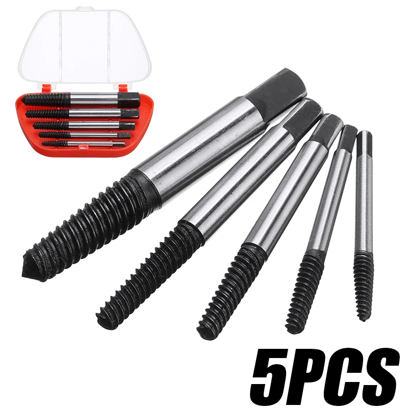 5Pcs Steel Broken Speed Out Damaged Screw Extractor Drill Bit Guide Set Broken Bolt Remover Easy Out Set Remover Tool
5Pcs Steel Broken Speed Out Damaged Screw Extractor Drill Bit Guide Set Broken Bolt Remover Easy Out Set Remover Tool