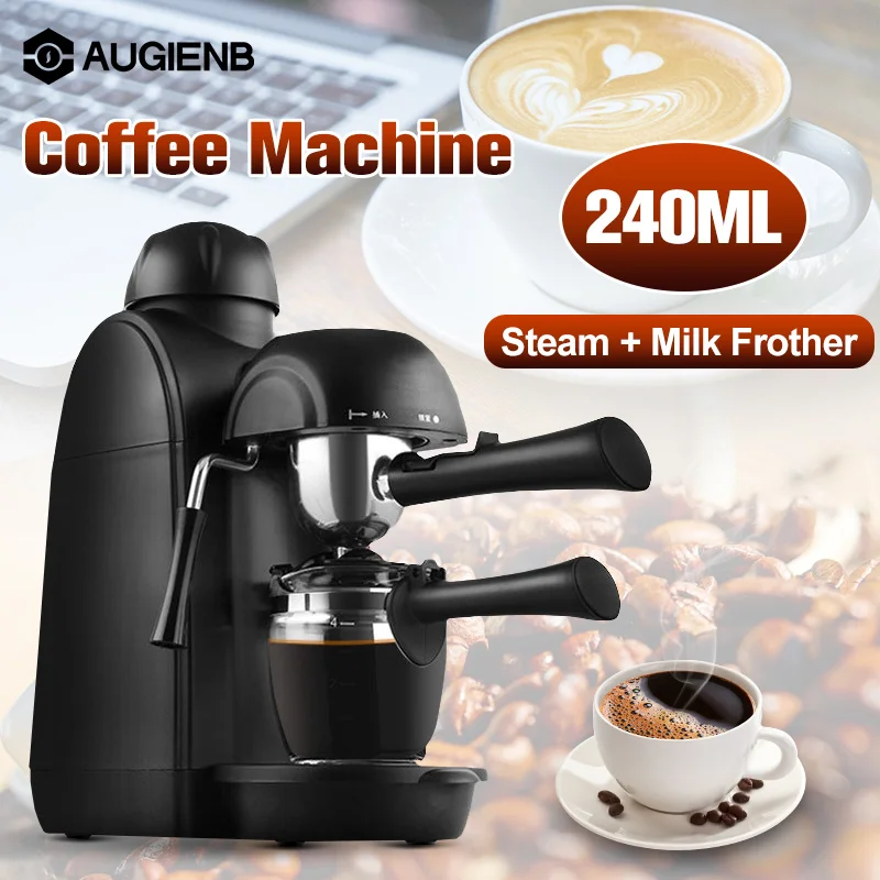 800W 220V 240ml Italian Espresso Coffee Maker 5 Bar Pressure Semi-Automatic Personal Coffee Machine with Cappuccino Milk Foamer
800W 220V 240ml Italian Espresso Coffee Maker 5 Bar Pressure Semi-Automatic Personal Coffee Machine with Cappuccino Milk Foamer