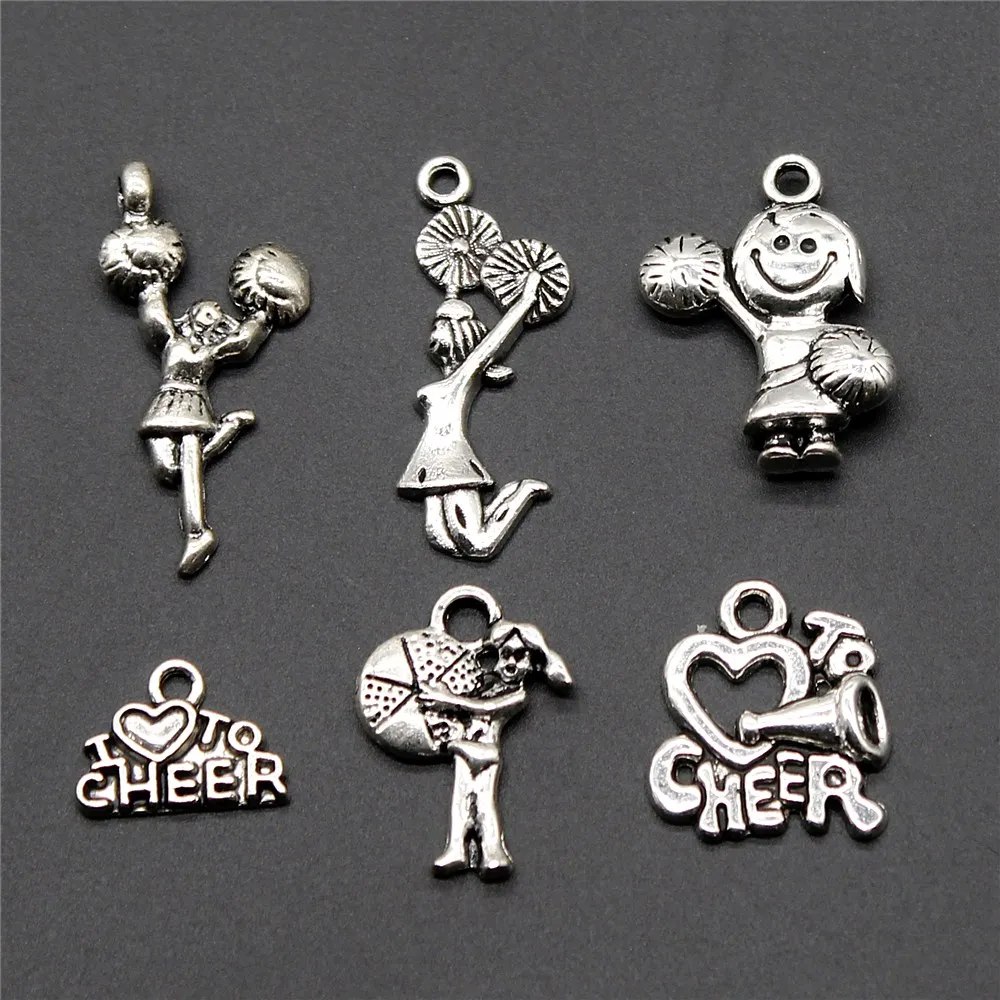 15pcs Antique Silver Color Cheerleader Pendant Charms Jewelry Findings Sport Cheerleader Charm For Jewelry Making
15pcs Antique Silver Color Cheerleader Pendant Charms Jewelry Findings Sport Cheerleader Charm For Jewelry Making