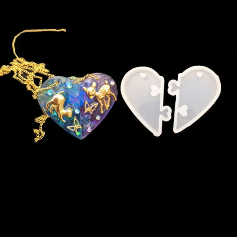 DIY Crystal Epoxy Molds Couple Heart-shaped Puzzle Stars Moon Pendant Silicone Mold with Hole
DIY Crystal Epoxy Molds Couple Heart-shaped Puzzle Stars Moon Pendant Silicone Mold with Hole