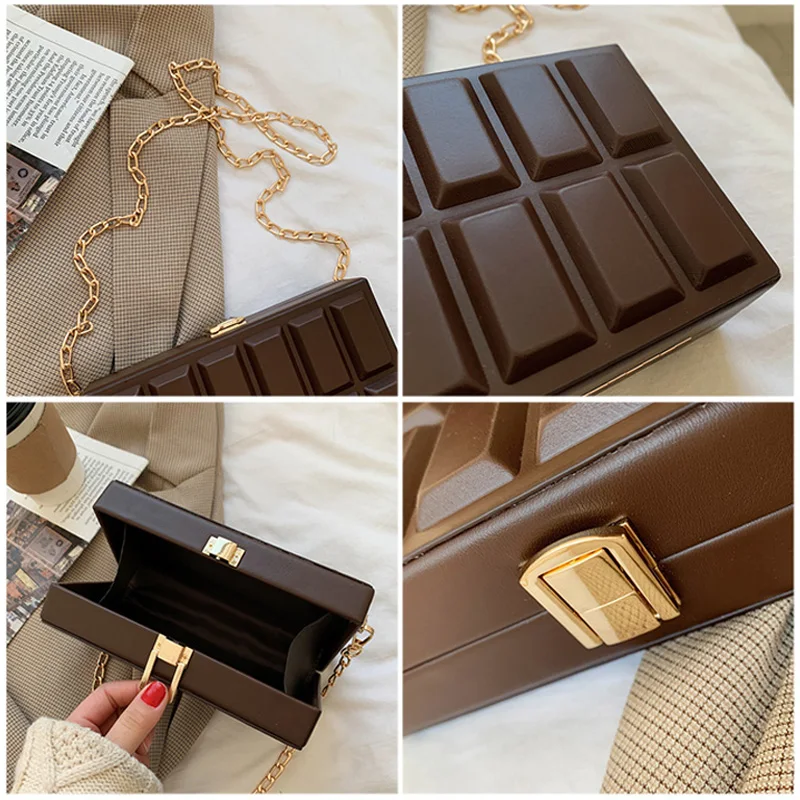 Chocolate Women's Crossbody Bag Square Box Mini Handbag Luxury Designer Chain Shoulder Bags PU Leather Clutch Bag Female Purse
Chocolate Women's Crossbody Bag Square Box Mini Handbag Luxury Designer Chain Shoulder Bags PU Leather Clutch Bag Female Purse
