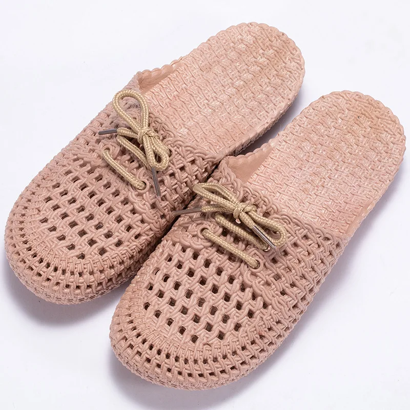 Summer Women PVC Weave Hollow Out Slippers Lace Up Flat Heel Round Toe Outdoor Beach Vacation Casual Ladies Shoes Female Whosale
Summer Women PVC Weave Hollow Out Slippers Lace Up Flat Heel Round Toe Outdoor Beach Vacation Casual Ladies Shoes Female Whosale
