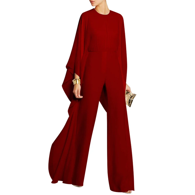 Chiffon Long Jumpsuit Women Casual Rompers Ruffle Flare Sleeve Jumpsuits White Red Blue Wide Leg Fashion Clothing Female LD1644
Chiffon Long Jumpsuit Women Casual Rompers Ruffle Flare Sleeve Jumpsuits White Red Blue Wide Leg Fashion Clothing Female LD1644