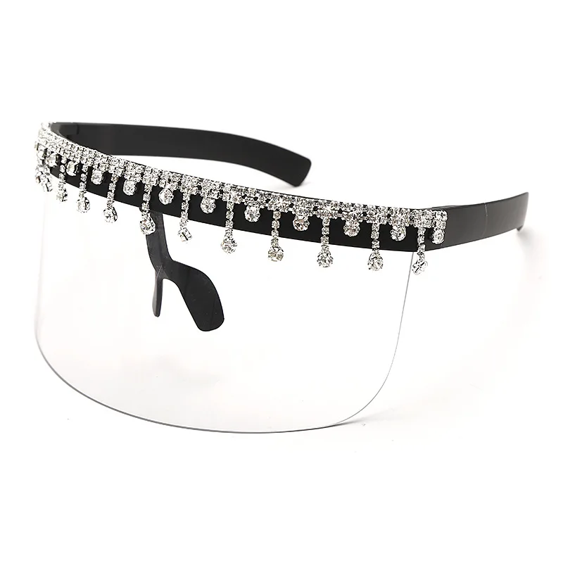 Oversized Diamond Shield One-piece Mask Glasses Woman Fashion Crystal Tassel Sunglass Unisex Drip Pendant Rhinestone Style
Oversized Diamond Shield One-piece Mask Glasses Woman Fashion Crystal Tassel Sunglass Unisex Drip Pendant Rhinestone Style