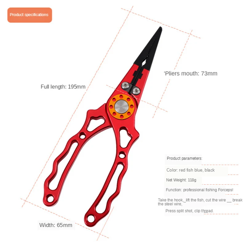 Aluminum Alloy Multifunctional Lure Pliers Untie Hook Open Loop Fishing Pliers Fishing Remover Tackle Tool With Rention Rope
Aluminum Alloy Multifunctional Lure Pliers Untie Hook Open Loop Fishing Pliers Fishing Remover Tackle Tool With Rention Rope