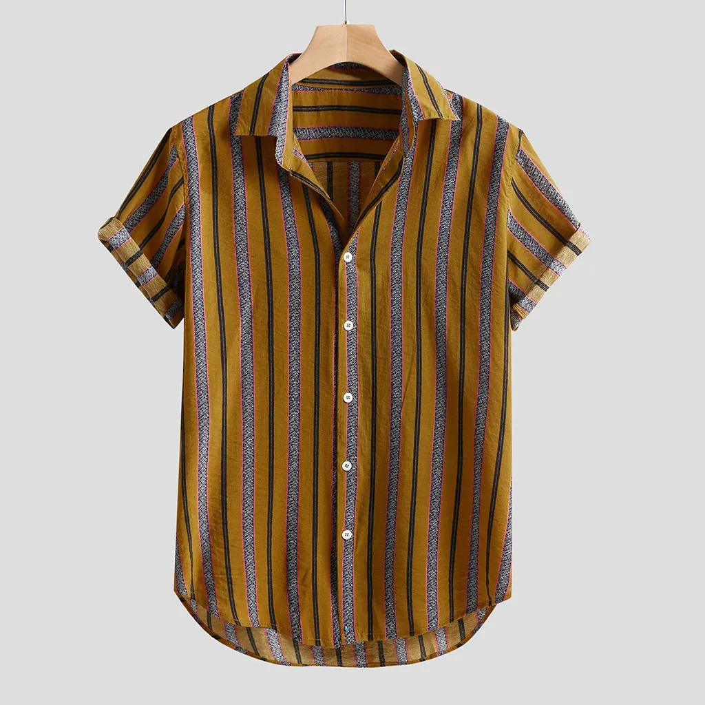 New Mens Shirt Ethnic Short Sleeve Tops Vintage Striped Print Hawaiian Shirt Casual Turn Down Collar Shirt For Men 2021 Camisas
New Mens Shirt Ethnic Short Sleeve Tops Vintage Striped Print Hawaiian Shirt Casual Turn Down Collar Shirt For Men 2021 Camisas