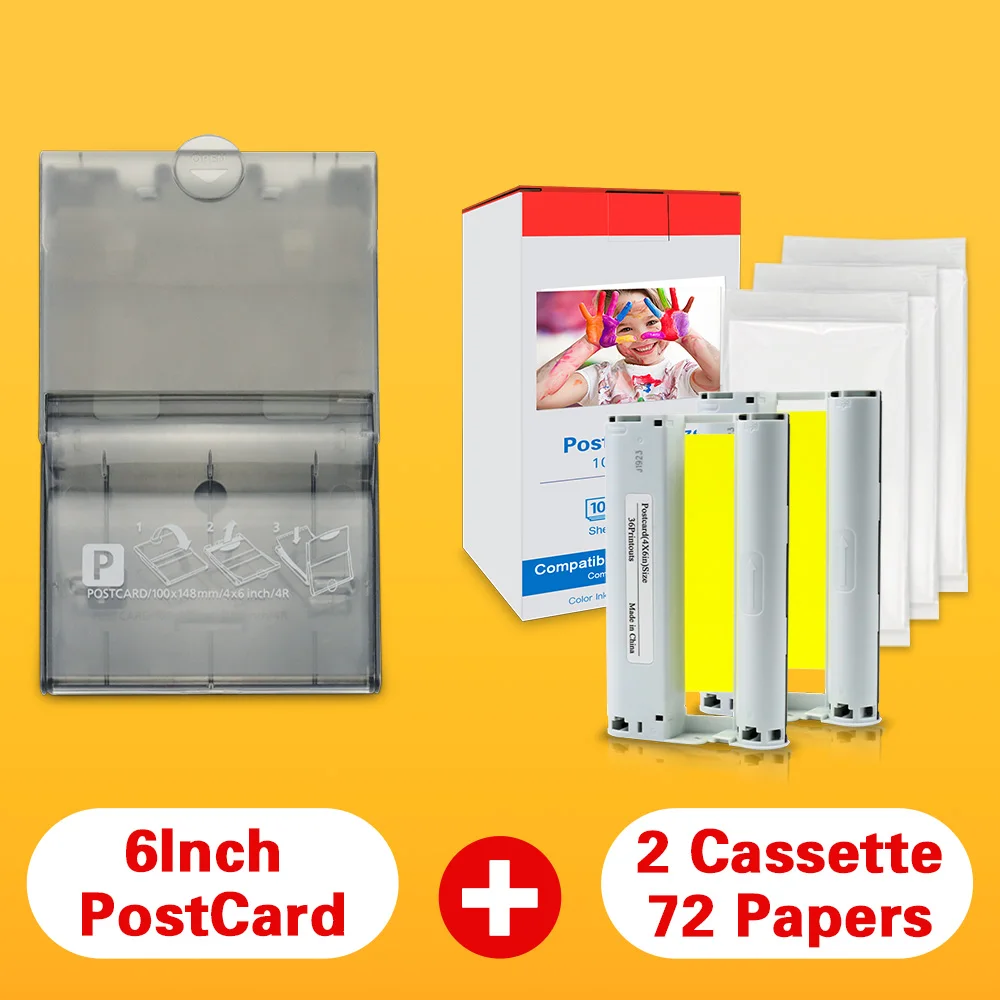 2PK 6inch Color INk Cassette 6inch Paper Input Tray Suit For Canon Selphy Photo Printer CP1200 CP1300 CP910 CP900 72Sheets Paper
2PK 6inch Color INk Cassette 6inch Paper Input Tray Suit For Canon Selphy Photo Printer CP1200 CP1300 CP910 CP900 72Sheets Paper
