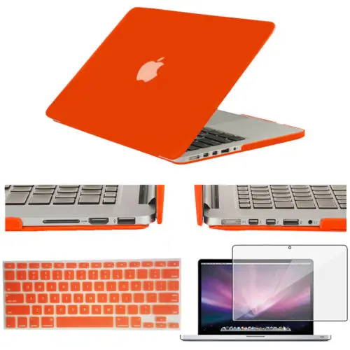 Модный матовый чехол оранжевого цвета Ультратонкий для Apple Macbook Air Pro Retina 11 12 13 15