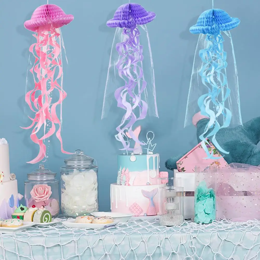 Mermaid Party Decorations Hanging Honeycomb Jellyfish Pastel Mermaid Birthday Supplies Paper Ornament Happy Birthday Favors
Mermaid Party Decorations Hanging Honeycomb Jellyfish Pastel Mermaid Birthday Supplies Paper Ornament Happy Birthday Favors