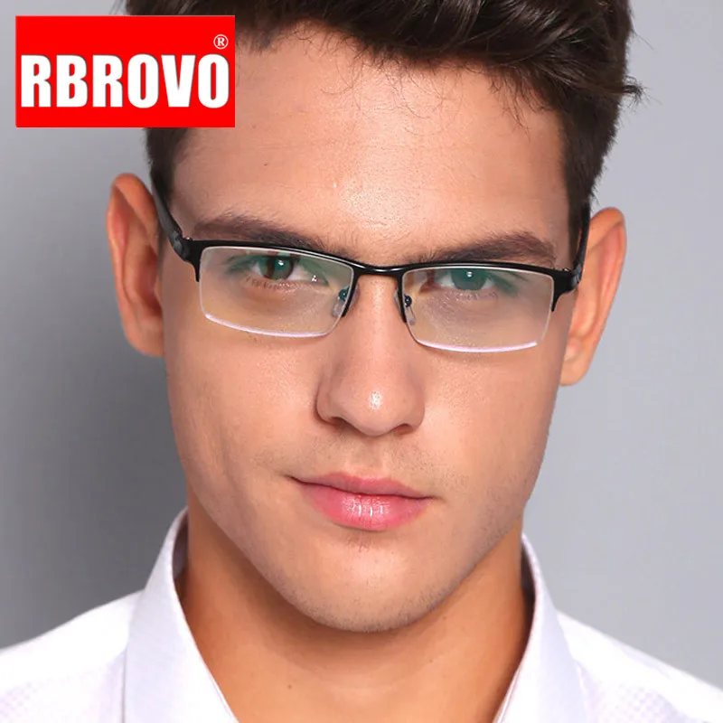 

RBROVO Square Glasses Men Luxury Glasses Frame Men Anti-blue Light Eyeglasses for Men/Women Brand Lentes De Lectura Hombre