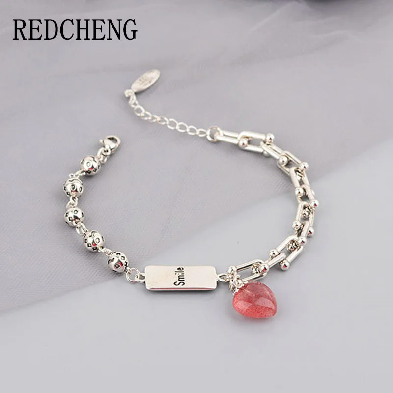 PANGJERY 925 Stamp LOVE Heart Strawberry Bracelets for Women Exquisite Simple Smile Geometric Engagement Jewelry Gifts
PANGJERY 925 Stamp LOVE Heart Strawberry Bracelets for Women Exquisite Simple Smile Geometric Engagement Jewelry Gifts
