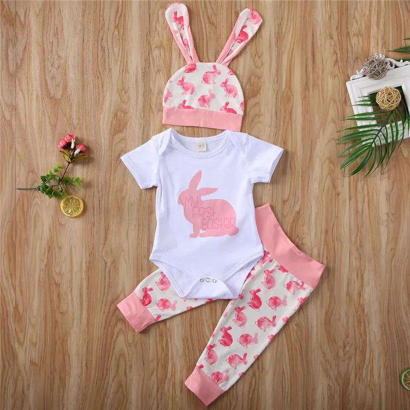 2020 Cute Baby Summer Clothing 3PCS Toddler Newborn Baby Girl Boy Easter Rabbits Print Outfits Set Bunny Tops Pants Hat
2020 Cute Baby Summer Clothing 3PCS Toddler Newborn Baby Girl Boy Easter Rabbits Print Outfits Set Bunny Tops Pants Hat