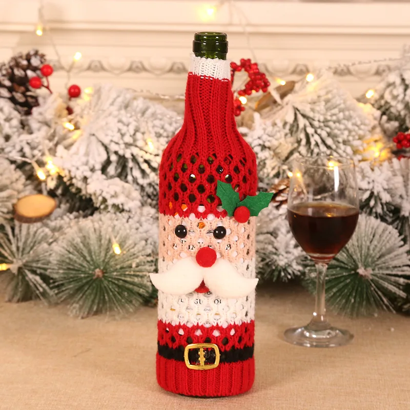 Christmas Table Decoration Snowman Old Wine Bottle Cover Wool Hollowed Out Red Set
Christmas Table Decoration Snowman Old Wine Bottle Cover Wool Hollowed Out Red Set